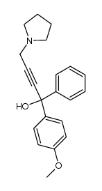 1-(4-methoxyphenyl)-1-phenyl-4-(pyrrolidin-1-yl)but-2-yn-1-ol结构式