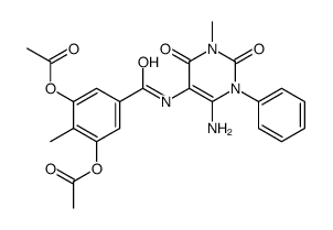 Benzamide,3,5-bis(acetyloxy)-N-(6-amino-1,2,3,4-tetrahydro-3-methyl-2,4-dioxo-1-phenyl-5-pyrimidinyl)-4-methyl-结构式