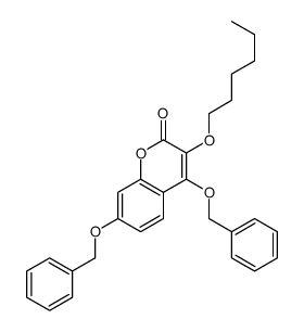 3-hexoxy-4,7-bis(phenylmethoxy)chromen-2-one Structure