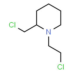 (beta-chloroethyl)-2-chloromethylpiperidine structure