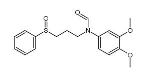 N-(3,4-dimethoxyphenyl)-N-(3-phenylsulfinylpropyl)formamide Structure