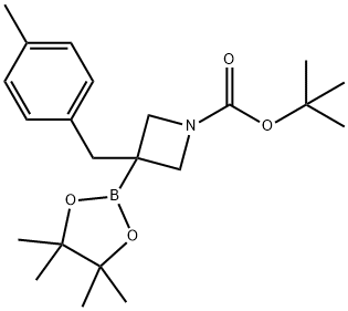 tert-Butyl3-(4-Methylbenzyl)-3-(4,4,5,5-tetramethyl-1,3,2-dioxaborolan-2-yl)azetidine-1-carboxylate Structure