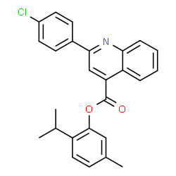 2-isopropyl-5-methylphenyl 2-(4-chlorophenyl)-4-quinolinecarboxylate structure