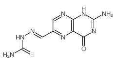 [(2-amino-4-oxo-1H-pteridin-6-yl)methylideneamino]thiourea结构式