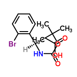 Boc-(R)-3-氨基-3-(2-溴苯基)-丙酸结构式