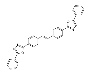 2-Phenyl-5-(4-{(Z)-2-[4-(5-phenyl-oxazol-2-yl)-phenyl]-vinyl}-phenyl)-[1,3,4]oxadiazole Structure