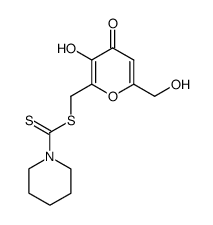 Piperidine-1-carbodithioic acid 3-hydroxy-6-hydroxymethyl-4-oxo-4H-pyran-2-ylmethyl ester Structure