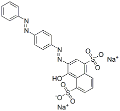 4-Hydroxy-3-[[4-(phenylazo)phenyl]azo]naphthalene-1,5-disulfonic acid disodium salt structure