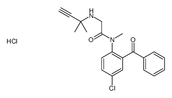 N-(2-benzoyl-4-chlorophenyl)-N-methyl-2-(2-methylbut-3-yn-2-ylamino)acetamide,hydrochloride结构式