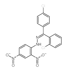 N-[[(2-chlorophenyl)-(4-chlorophenyl)methylidene]amino]-2,4-dinitro-aniline structure