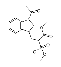 3-(1-Acetyl-2,3-dihydro-1H-indol-3-yl)-2-(dimethoxy-phosphoryl)-propionic acid methyl ester Structure