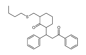 2-(butylsulfanylmethyl)-6-(3-oxo-1,3-diphenylpropyl)cyclohexan-1-one Structure