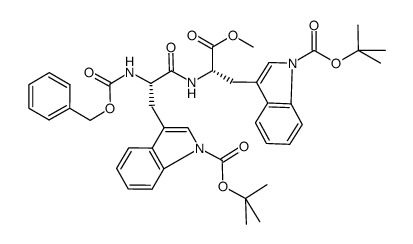 N-carbobenzyloxy-1-tert-butoxycarbonyl-L-tryptophanyl-(1-tert-butoxycarbonyl-L-tryptophan methyl ester) Structure