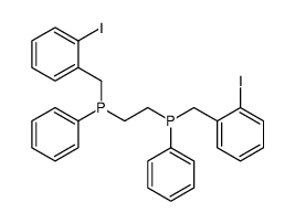 (2-iodophenyl)methyl-[2-[(2-iodophenyl)methyl-phenylphosphanyl]ethyl]-phenylphosphane Structure