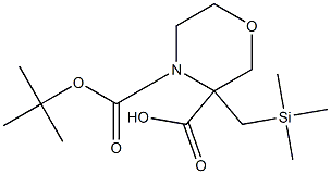 4-(tert-butoxycarbonyl)-3-((trimethylsilyl)methyl)morpholine-3-carboxylic acid结构式