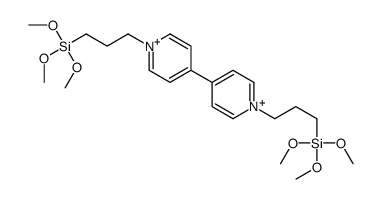 trimethoxy-[3-[4-[1-(3-trimethoxysilylpropyl)pyridin-1-ium-4-yl]pyridin-1-ium-1-yl]propyl]silane Structure