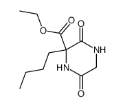 2-butyl-3,6-dioxo-piperazine-2-carboxylic acid ethyl ester Structure