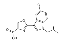 2-[5-chloro-1-(2-methylpropyl)-1H-indol-3-yl]-1,3-oxazole-4-carboxylic acid结构式