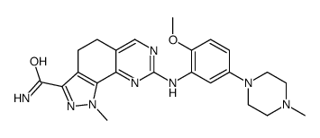 4,5-二氢-8-[[2-甲氧基-5-(4-甲基-1-哌嗪)苯基]氨基]-1-甲基-1H-吡唑并[4,3-h]喹唑啉-3-羧酰胺结构式