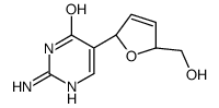 2-amino-5-[(2R,5S)-5-(hydroxymethyl)-2,5-dihydrofuran-2-yl]-1H-pyrimidin-6-one Structure