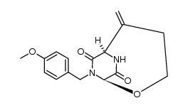 8-(4-methoxybenzyl)-5-methylene-2-oxa-8,10-diazabicyclo[4.2.2]decane-7,9-dione结构式