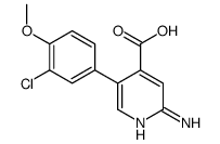 2-amino-5-(3-chloro-4-methoxyphenyl)pyridine-4-carboxylic acid结构式