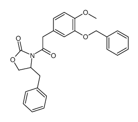 4-benzyl-3-[2-(4-methoxy-3-phenylmethoxyphenyl)acetyl]-1,3-oxazolidin-2-one结构式