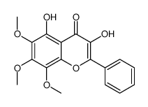 3,5-Dihydroxy-6,7,8-trimethoxy-2-phenyl-4H-1-benzopyran-4-one结构式