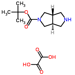 2-Methyl-2-propanyl (3aS,6aS)-hexahydropyrrolo[3,4-c]pyrrole-2(1H)-carboxylate ethanedioate (2:1) structure