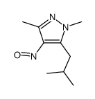 1,3-dimethyl-5-(2-methylpropyl)-4-nitrosopyrazole结构式