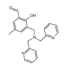 3-[(bis-(pyridin-2-yl-methyl)amino)-methyl]-2-hydroxy-5-methyl-benzaldehyde结构式