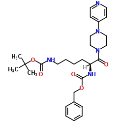 Carbamic acid, N-[(1S)-5-[[(1,1-dimethylethoxy)carbonyl]amino]-1-[[4-(4-pyridinyl)-1-piperazinyl]carbonyl]pentyl]-, phenylmethyl ester图片