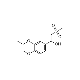 1-(3-Ethoxy-4-methoxyphenyl)-2-(methylsulfonyl)ethanol Structure