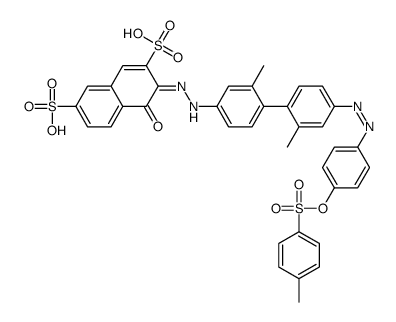 3-[[2,2'-dimethyl-4'-[[4-[[(p-tolyl)sulphonyl]oxy]phenyl]azo][1,1'-biphenyl]-4-yl]azo]-4-hydroxynaphthalene-2,7-disulphonic acid Structure