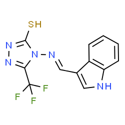 4-[(1H-indol-3-ylmethylene)amino]-5-(trifluoromethyl)-4H-1,2,4-triazol-3-yl hydrosulfide结构式