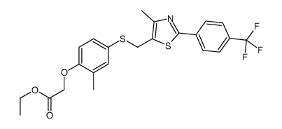 ethyl 2-[2-methyl-4-[[4-methyl-2-[4-(trifluoromethyl)phenyl]-1,3-thiazol-5-yl]methylsulfanyl]phenoxy]acetate Structure