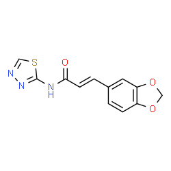 (2E)-3-(1,3-benzodioxol-5-yl)-N-(1,3,4-thiadiazol-2-yl)prop-2-enamide Structure