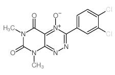 9-(3,4-dichlorophenyl)-3,5-dimethyl-10-oxo-3,5,7,8-tetraza-10-azoniabicyclo[4.4.0]deca-6,8-diene-2,4-dione结构式