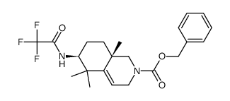 phenylmethyl 3,5,6,7,8,8a-hexahydro-5,5,8a-trimethyl-6-(trifluoroacetylamino)-(6β,8aβ)-2(1H)-isoquinolinecarboxylate结构式