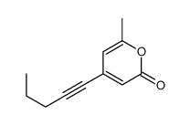 6-methyl-4-pent-1-ynylpyran-2-one结构式