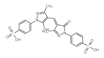 Benzenesulfonic acid,4-[4,5-dihydro-4-[[5-hydroxy-3-methyl-1-(4-sulfophenyl)-1H-pyrazol-4-yl]methylene]-3-methyl-5-oxo-1H-pyrazol-1-yl]- Structure