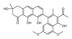 7-(3-Acetyl-4-hydroxy-5,7-dimethoxy-2-methylnaphthalen-1-yl)-3,4-dihydro-3,8,9-trihydroxy-3-methyl-1(2H)-anthracenone Structure