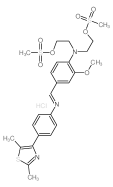 4-[[4-(2,5-dimethyl-1,3-thiazol-4-yl)phenyl]iminomethyl]-2-methoxy-N,N-bis(2-methylsulfonyloxyethyl)aniline结构式