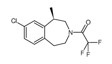 (1R)-N-trifluoroacetyl-8-chloro-2,3,4,5-tetrahydro-1-methyl-1H-3-benzazepine结构式