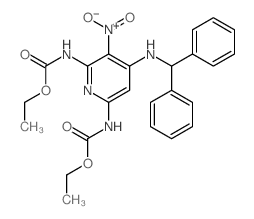 ethyl N-[4-(benzhydrylamino)-6-(ethoxycarbonylamino)-3-nitro-pyridin-2-yl]carbamate Structure