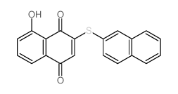 8-hydroxy-2-naphthalen-2-ylsulfanyl-naphthalene-1,4-dione Structure