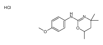 4H-1,3-Oxazin-2-amine, 5,6-dihydro-N-(4-methoxyphenyl)-4,4,6-trimethyl-, monohydrochloride structure