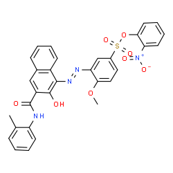 nitrophenyl 3-[[2-hydroxy-3-[(2-methylphenyl)carbamoyl]-1-naphthyl]azo]-4-methoxybenzenesulphonate结构式