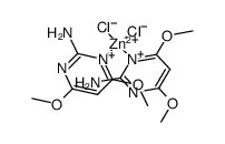 ZnCl2(2-amino-4,6-dimethyloxyl pyrimidine)2 Structure