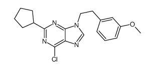 6-chloro-2-cyclopentyl-9-[2-(3-methoxyphenyl)ethyl]purine Structure